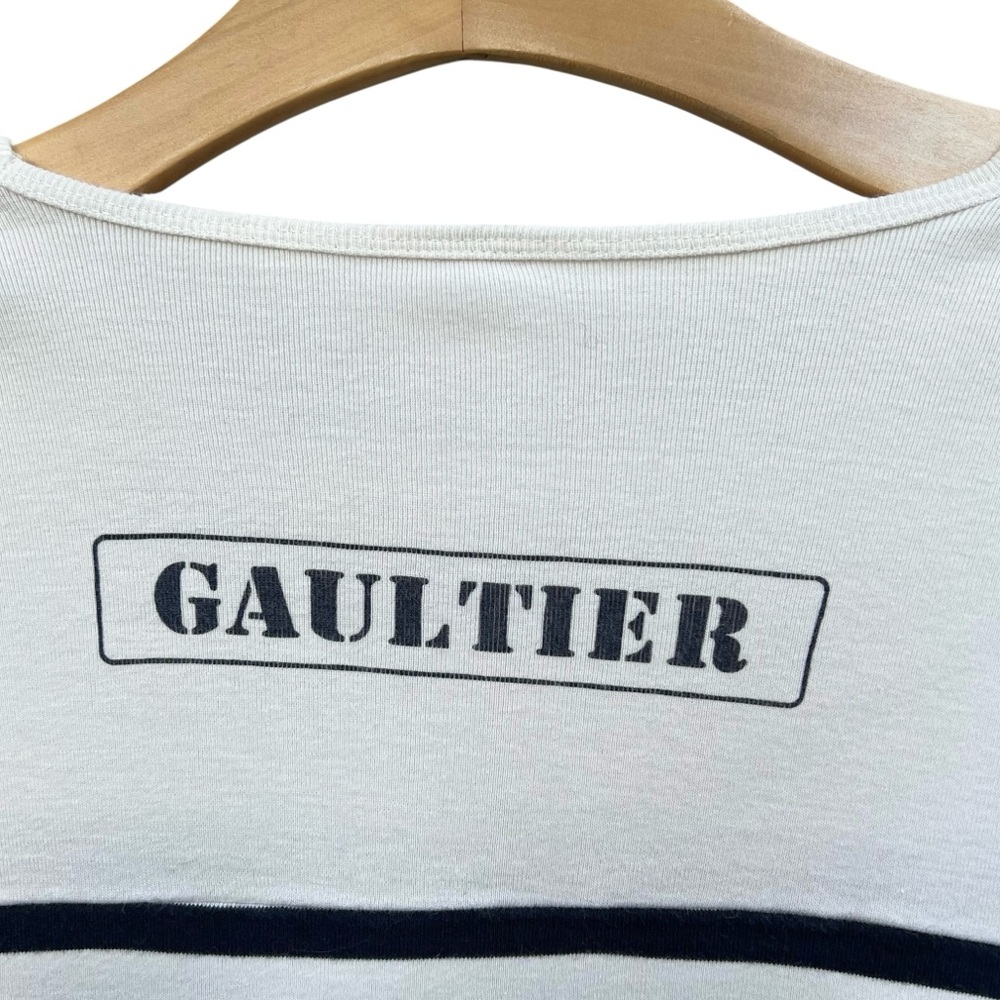 Jean Paul Gaultier “Le Male” Parfums Striped Vintage Short Sleeve T-Shirt L/XL - Picture 9 of 11
